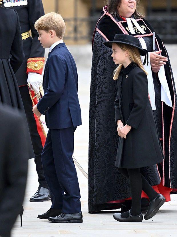 Prince George and Princess Charlotte Arrive at Queen Elizabeth’s Funeral